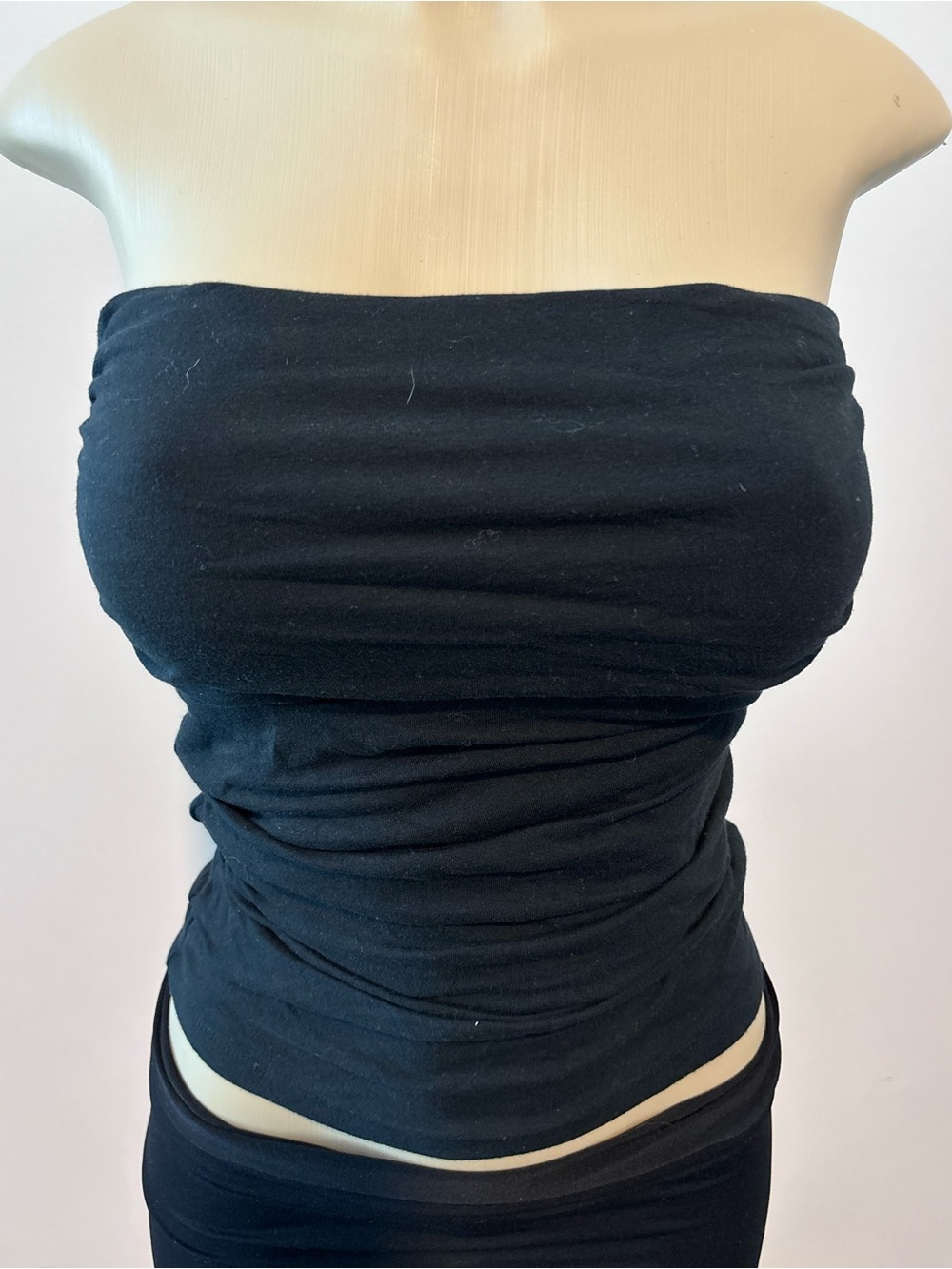 Lucky Brand Black Ruched Tube Top